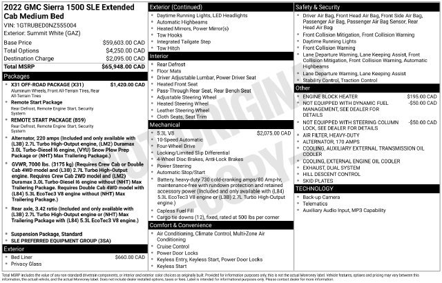 Used 2022 GMC Sierra 1500 SLE w/ X31 Off-Road Package AWD/4WD image 38