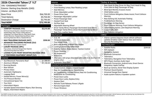 New 2026 Chevrolet Tahoe LT w/ Comfort Package AWD/4WD image 4