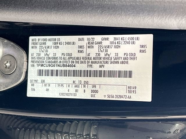 Used 2022 Ford Escape SE w/ Cold Weather Package AWD/4WD image 33