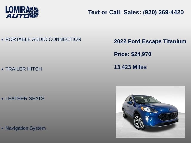 Used 2022 Ford Escape Titanium w/ Class II Trailer Tow Package AWD/4WD image 21