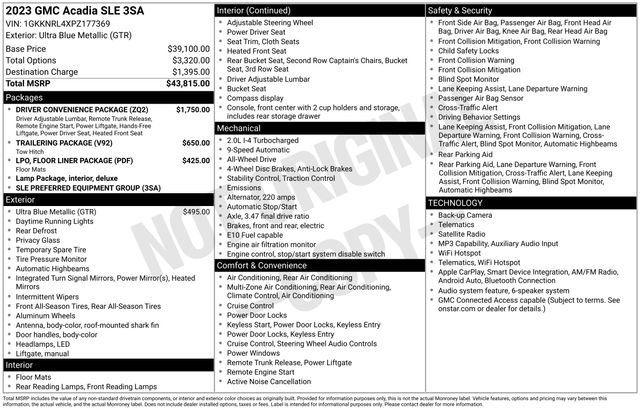 Used 2023 GMC Acadia SLE w/ Driver Convenience Package AWD/4WD image 40
