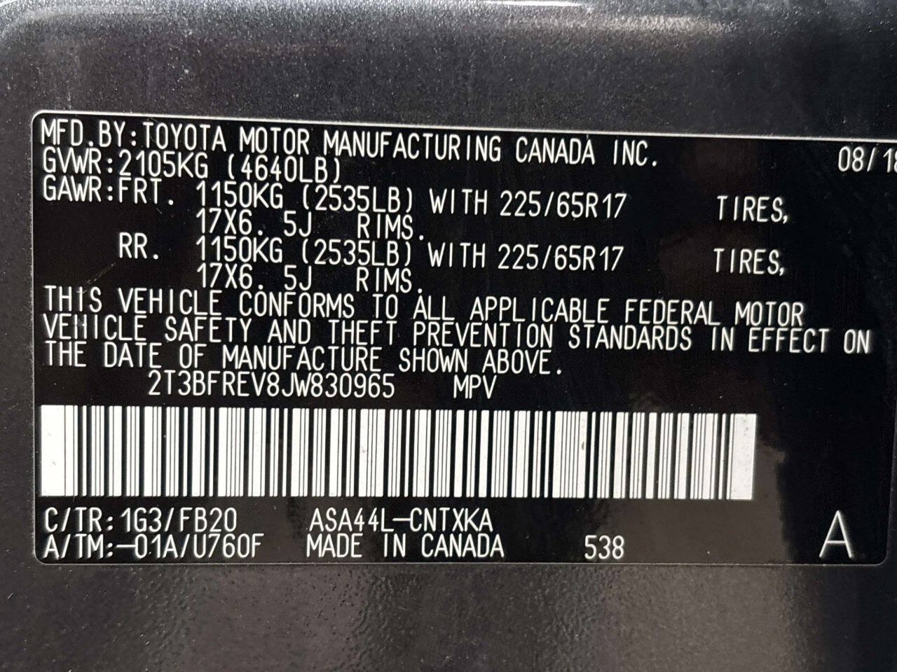 Used 2018 Toyota RAV4 LE w/ All Weather Liner Package AWD/4WD image 32