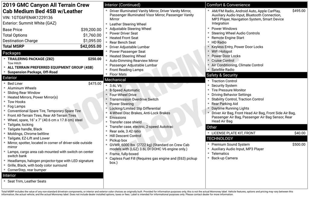 Used 2019 GMC Canyon All Terrain w/ Trailering Package image 16