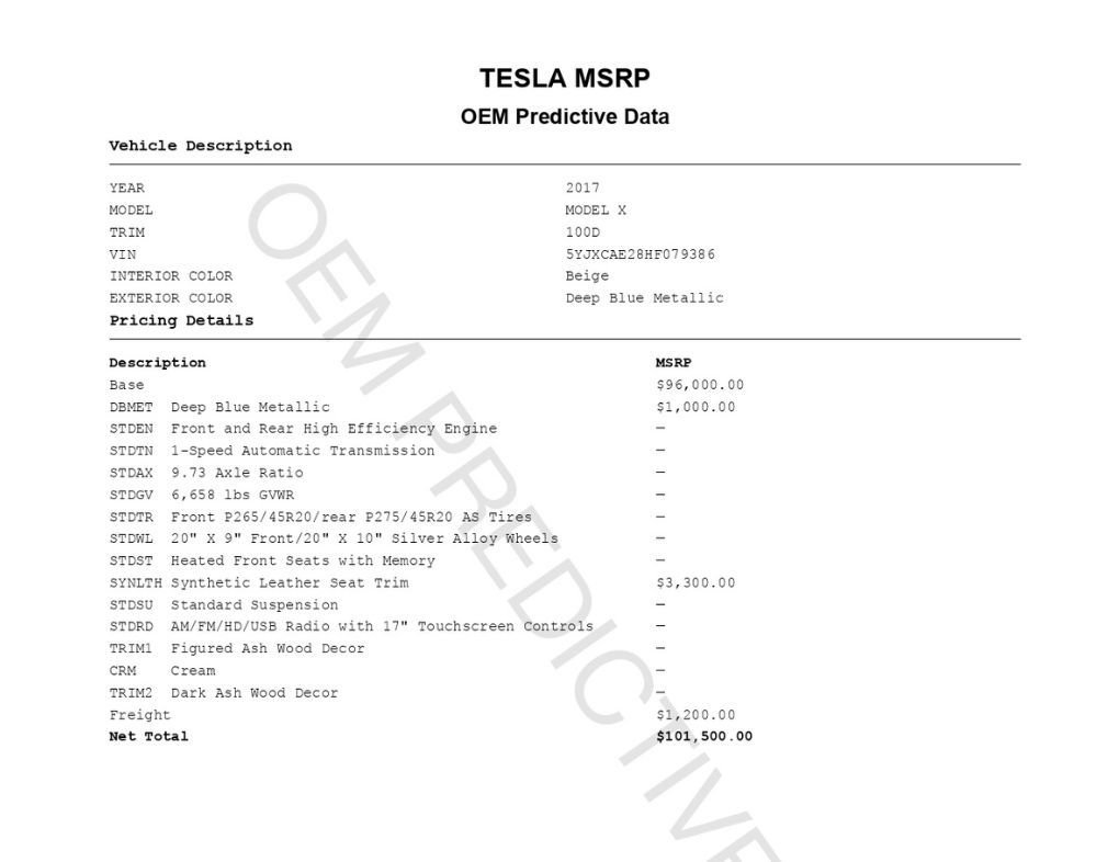 Used 2017 Tesla Model X 100D AWD/4WD image 2