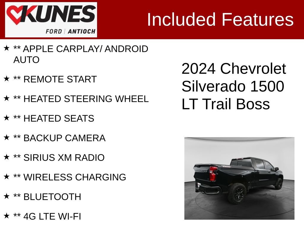 Used 2024 Chevrolet Silverado 1500 LT Trail Boss w/ Convenience Package II AWD/4WD image 3