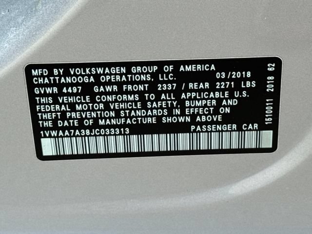 Used 2018 Volkswagen Passat 2.0T S w/ Driver Assistance Package FWD image 26