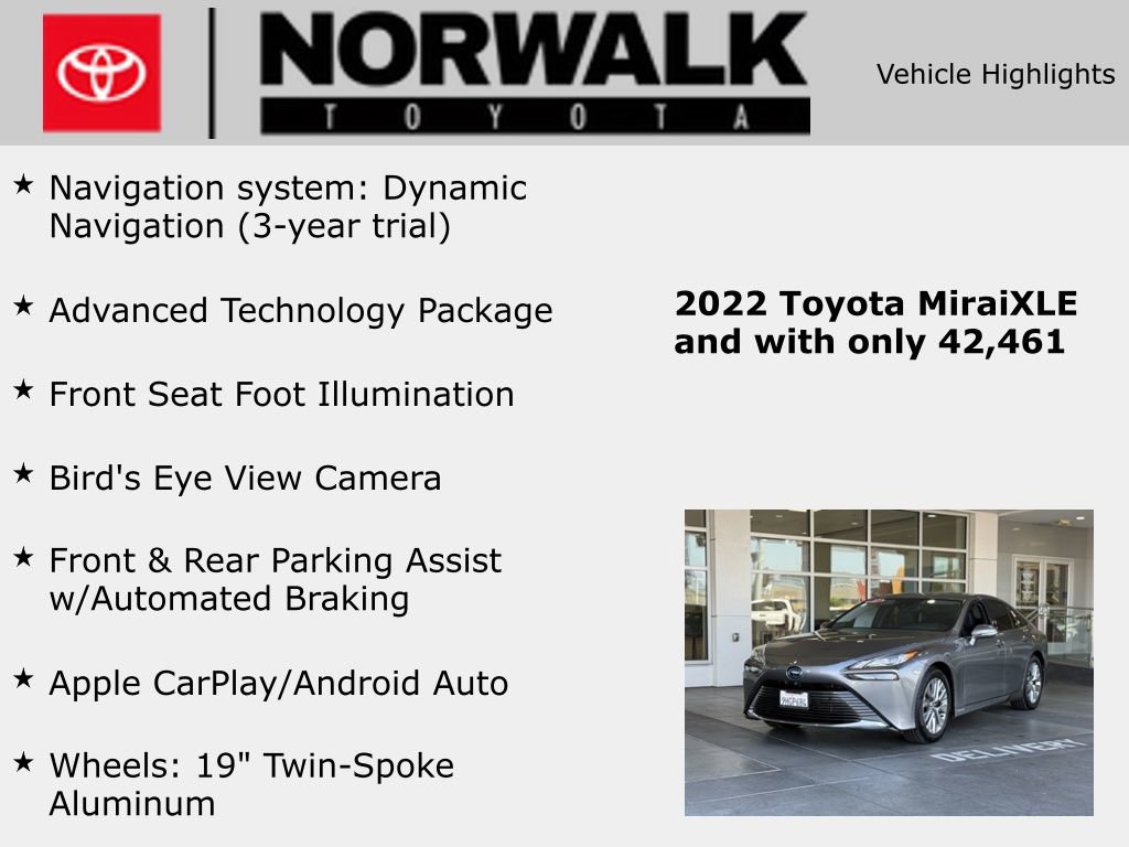 Used 2022 Toyota Mirai XLE w/ Advanced Technology Package image 10