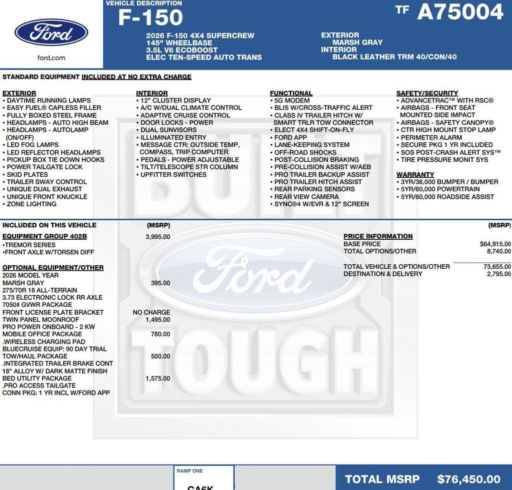 New 2026 Ford F150 Tremor AWD/4WD image 2