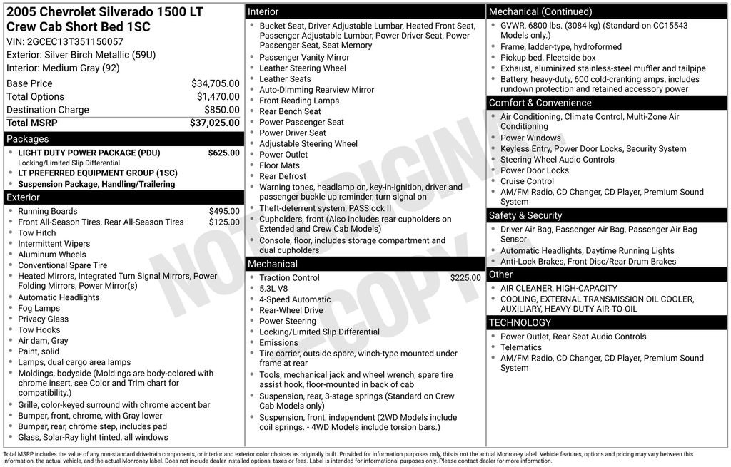 Used 2005 Chevrolet Silverado 1500 LT w/ Light Duty Power Package RWD image 8