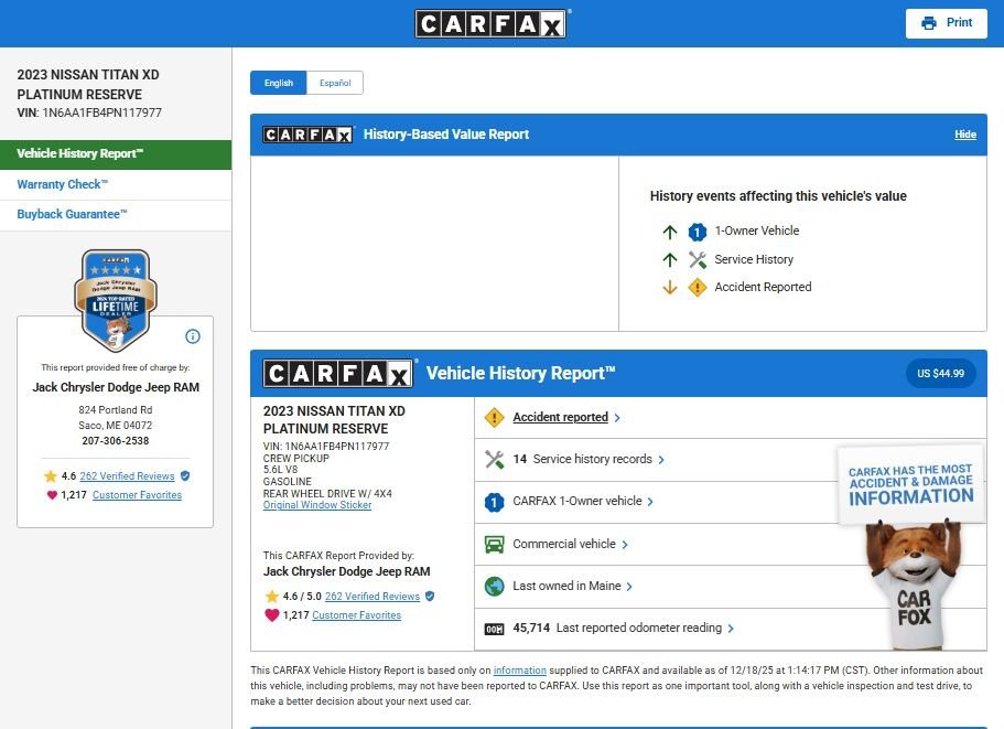 Used 2023 Nissan Titan Platinum Reserve w/ Moonroof Package image 11