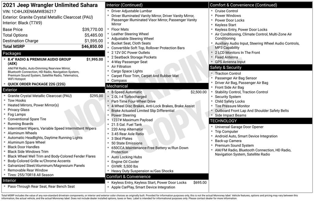 Used 2021 Jeep Wrangler Unlimited Sahara image 7