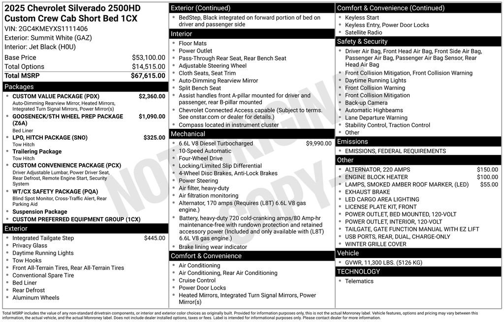 New 2025 Chevrolet Silverado 2500 Custom w/ Custom Value Package image 4