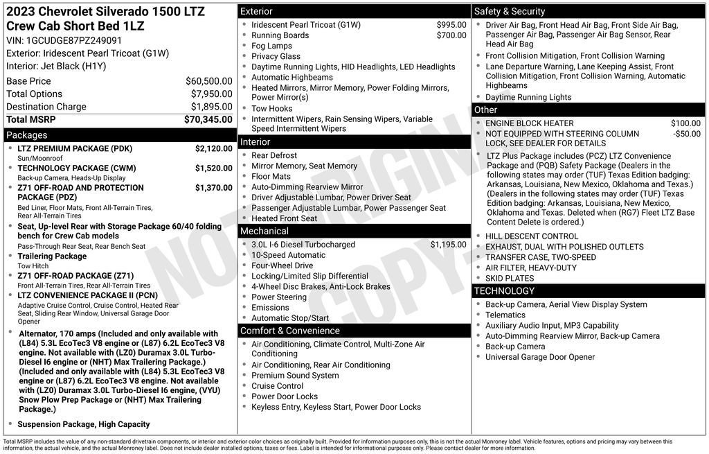 Used 2023 Chevrolet Silverado 1500 LTZ w/ LTZ Premium Package AWD/4WD image 9