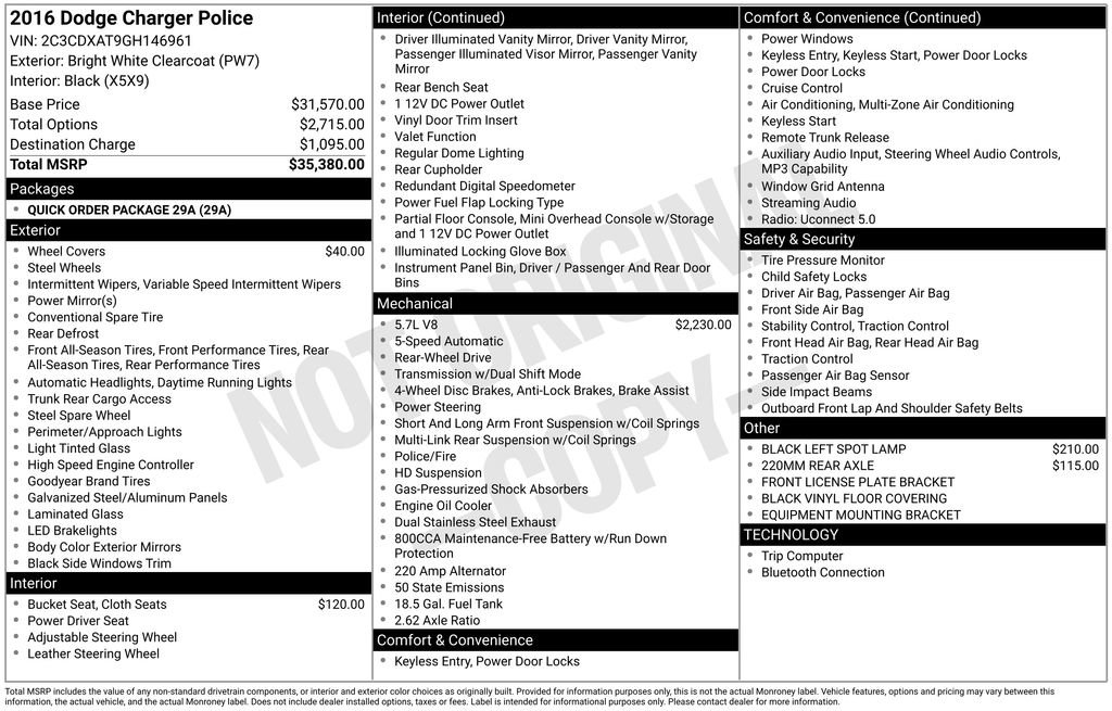 Used 2016 Dodge Charger Police RWD image 15