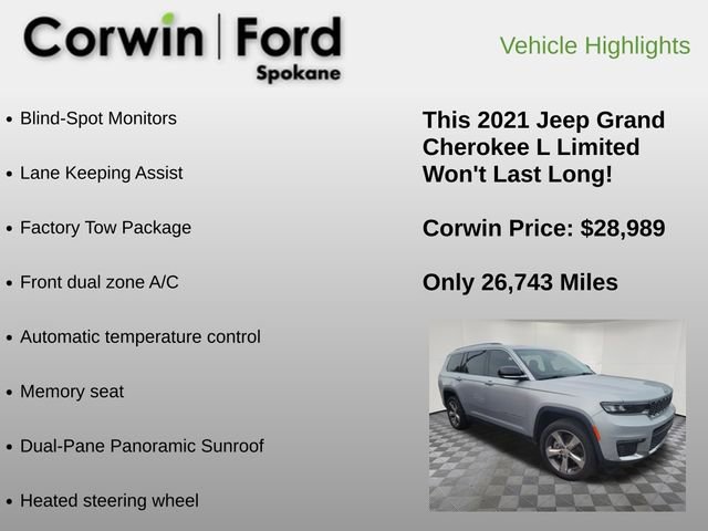 Used 2021 Jeep Grand Cherokee L Limited w/ Trailer Tow Group (B) image 6