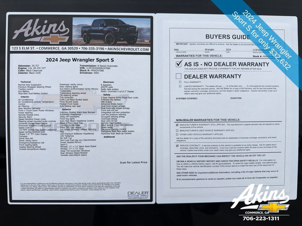 Used 2024 Jeep Wrangler Sport S image 14
