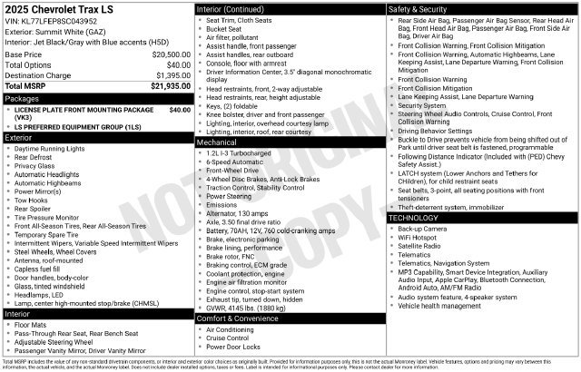 Used 2025 Chevrolet Trax LS FWD image 3