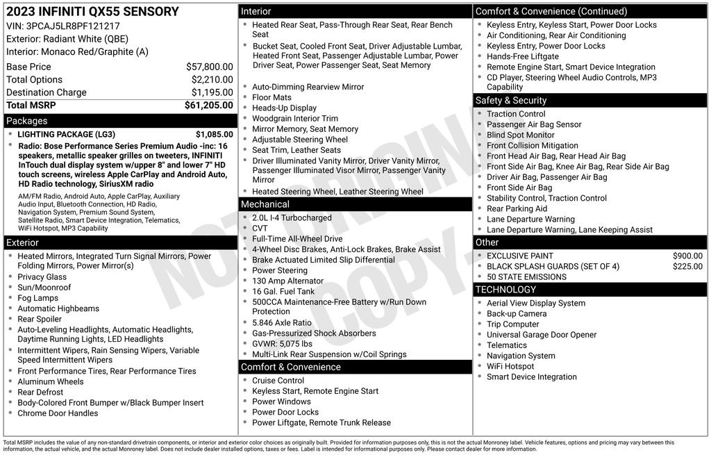 Used 2023 INFINITI QX55 Sensory w/ Lighting Package image 39
