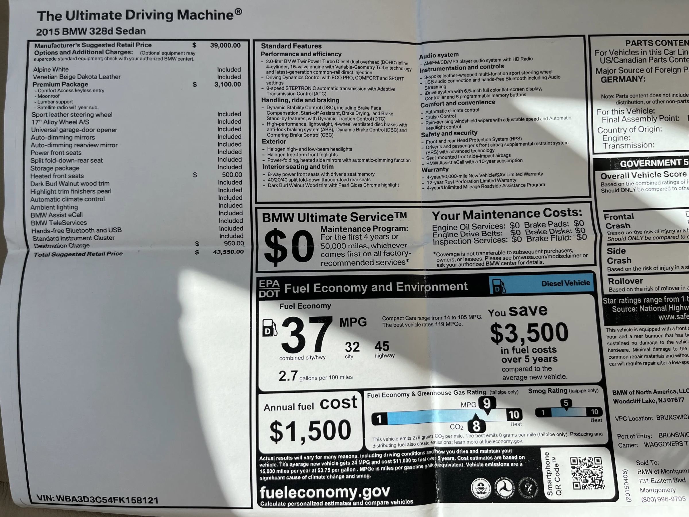 Used 2015 BMW 328d Sedan image 18