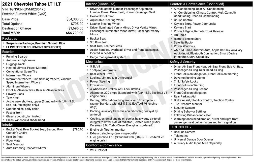 Used 2021 Chevrolet Tahoe LT image 36