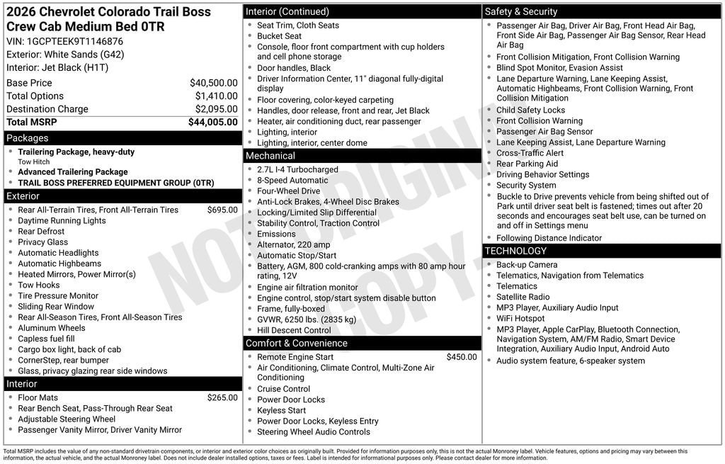 Certified 2026 Chevrolet Colorado Trail Boss AWD/4WD image 11