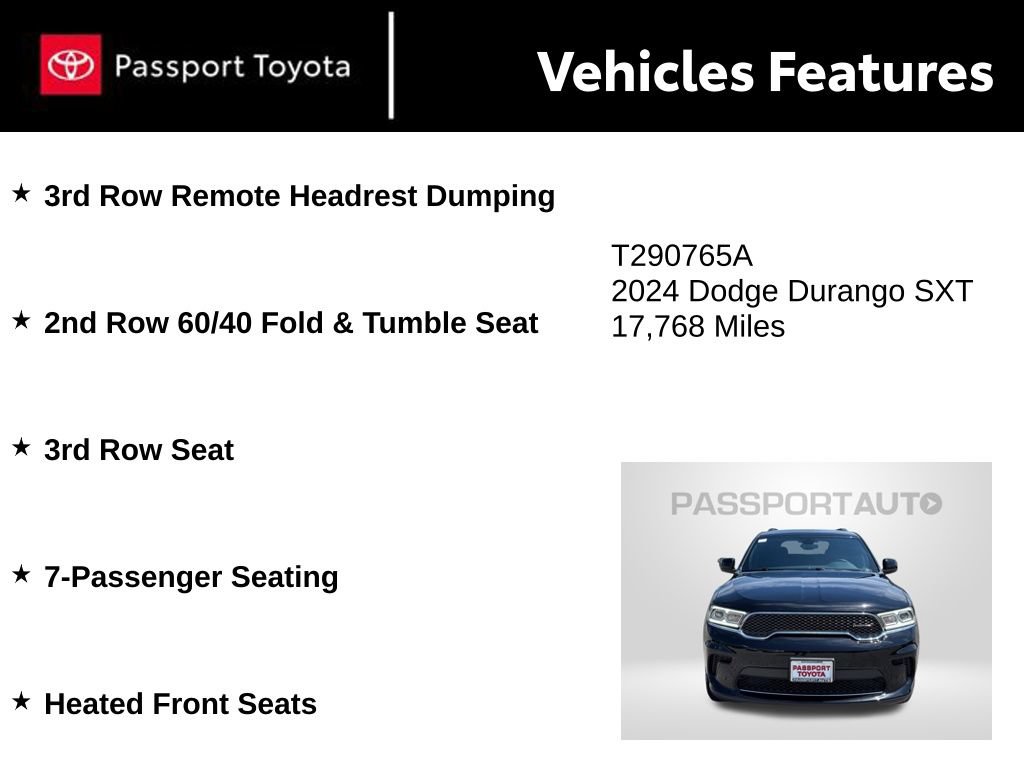 Used 2024 Dodge Durango SXT w/ 3rd Row Seating Group AWD/4WD image 11