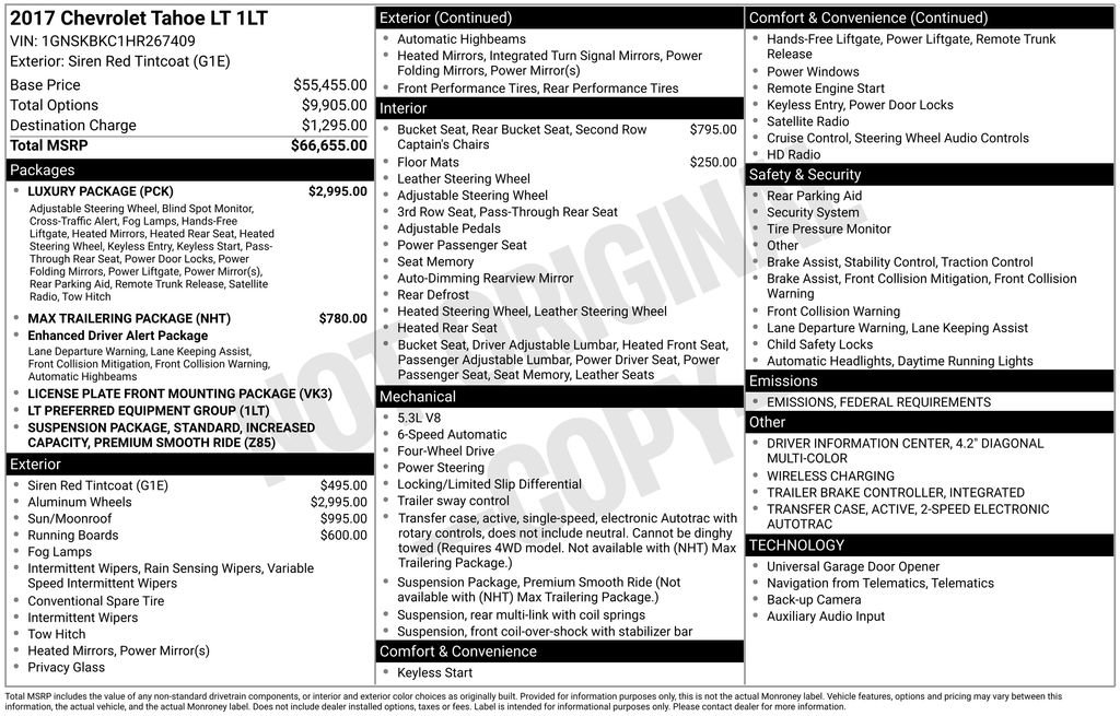 Used 2017 Chevrolet Tahoe LT w/ Luxury Package image 39