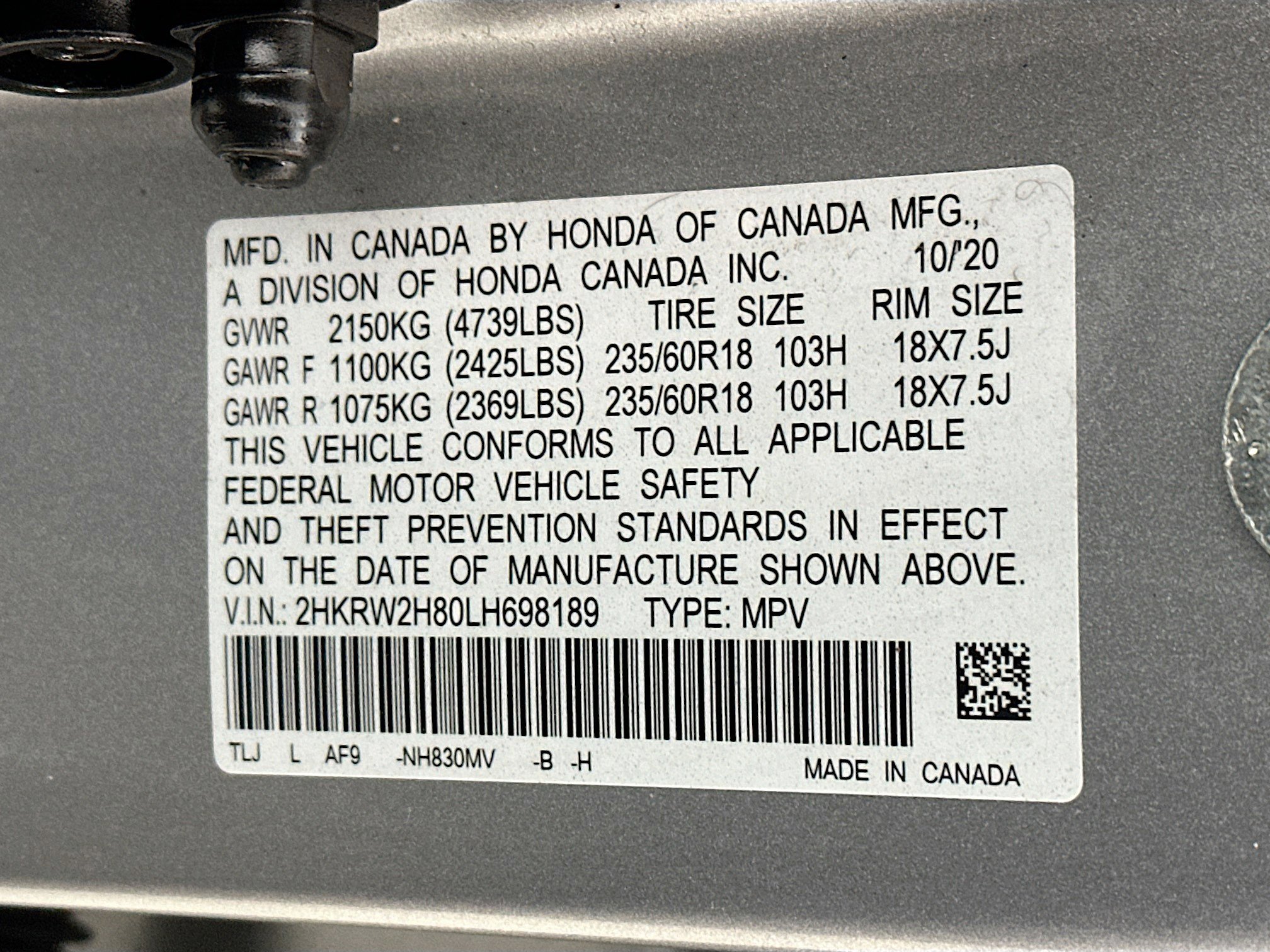 Certified 2020 Honda CR-V EX-L image 30