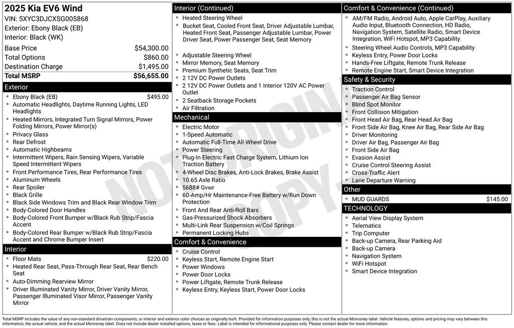 Certified 2025 Kia EV6 Wind AWD/4WD image 34