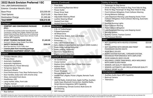Used 2022 Buick Envision Preferred image 7