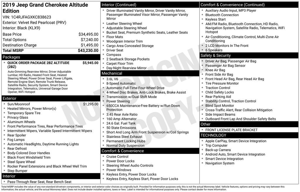 Used 2019 Jeep Grand Cherokee Altitude image 34