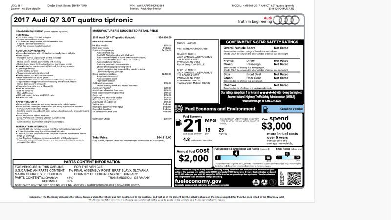 Used 2017 Audi Q7 3.0T Premium Plus AWD/4WD image 3