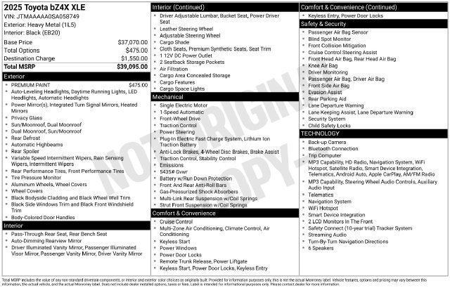 Used 2025 Toyota bZ4X FWD image 3
