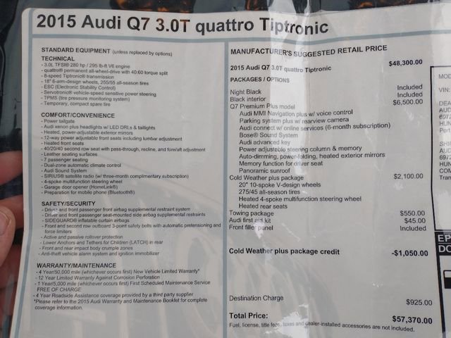 Used 2015 Audi Q7 3.0T Premium Plus w/ Premium Plus Package image 62