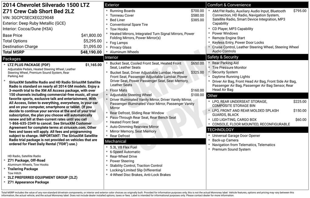 Used 2014 Chevrolet Silverado 1500 LTZ Z71 w/ LTZ Plus Package RWD image 34