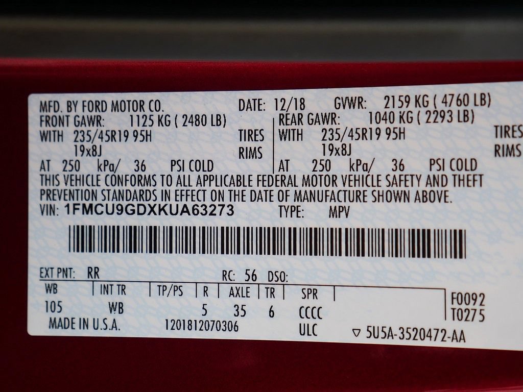 Used 2019 Ford Escape SE AWD/4WD image 58