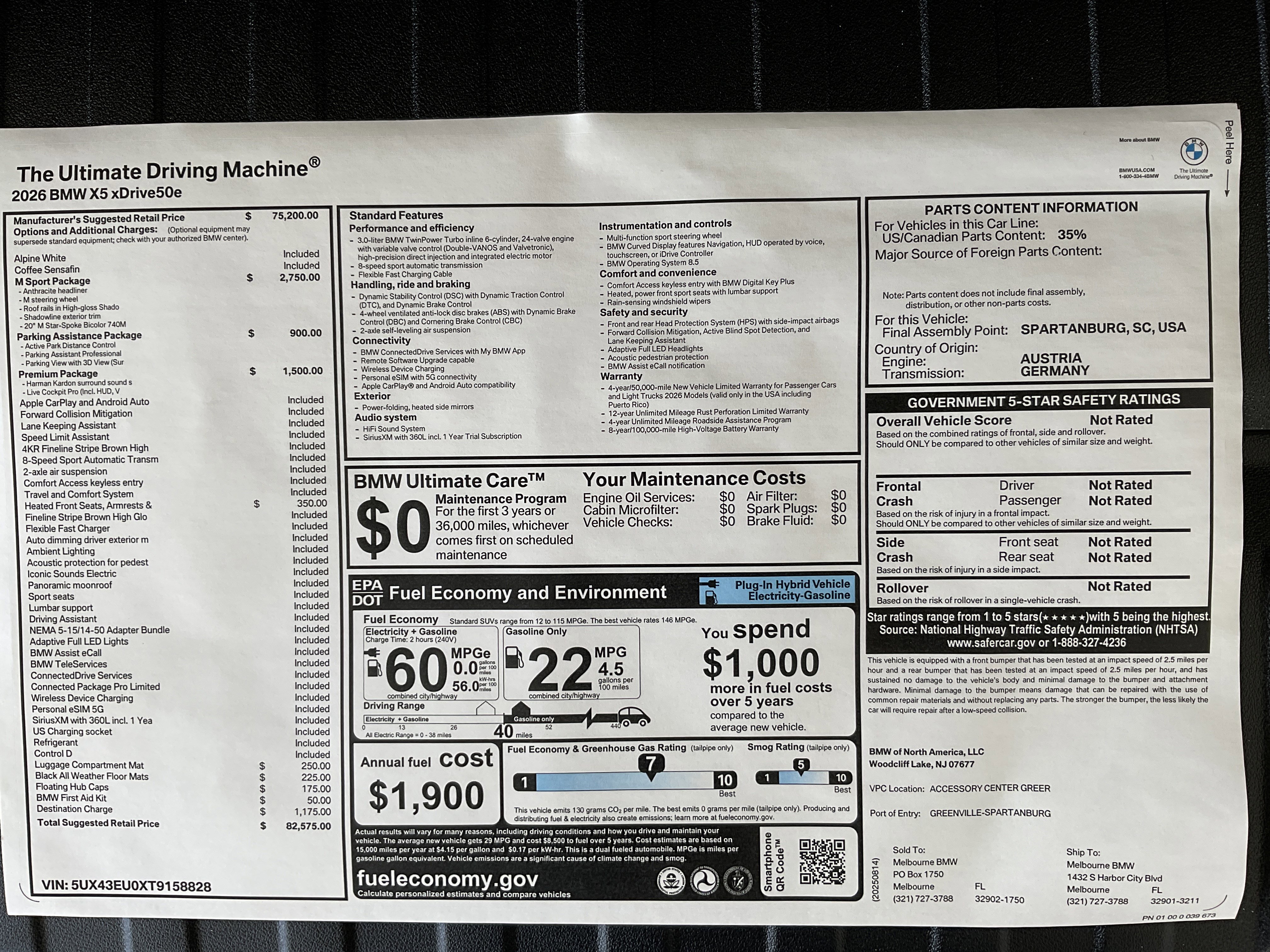 New 2026 BMW X5 xDrive50e w/ M Sport Package image 36
