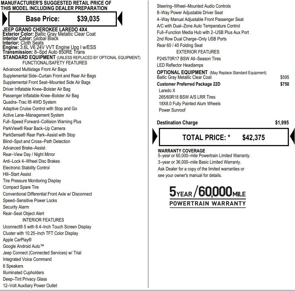 New 2025 Jeep Grand Cherokee Laredo X image 2