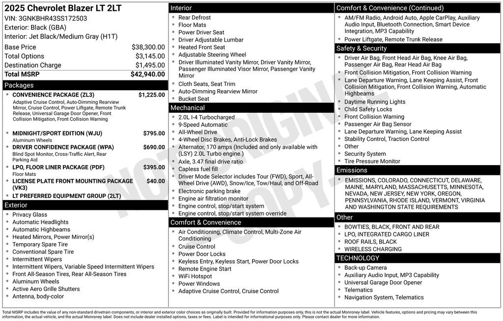 Used 2025 Chevrolet Blazer LT w/ Convenience Package image 7