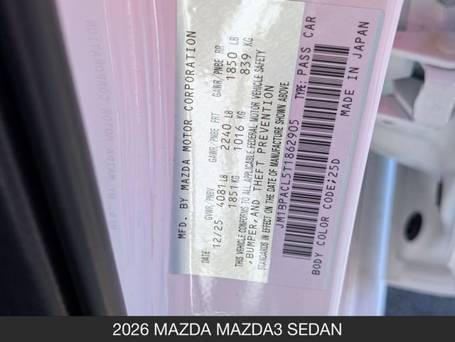 New 2026 MAZDA MAZDA3 2.5 S Sedan w/ Preferred Pkg FWD image 29