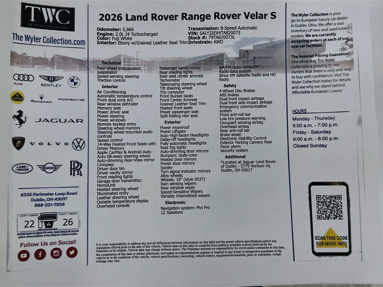 Used 2026 Land Rover Range Rover Velar S AWD/4WD image 47