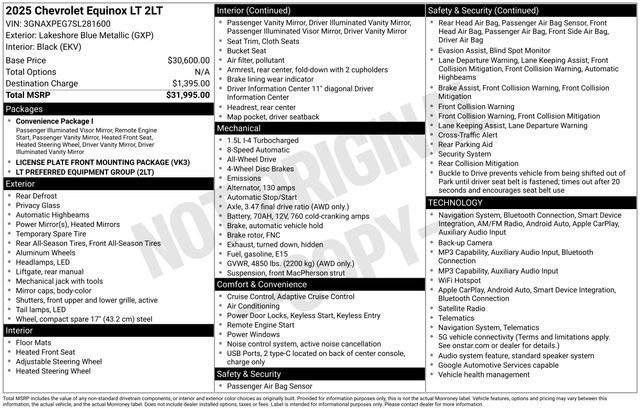 Used 2025 Chevrolet Equinox LT AWD/4WD image 12