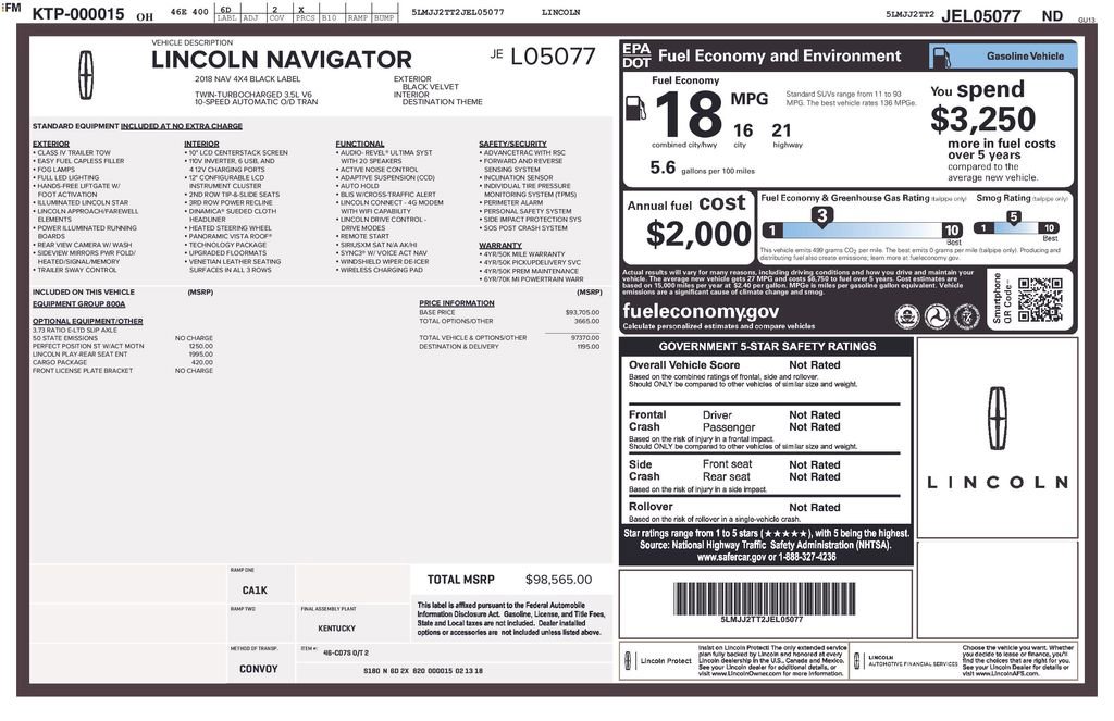 Used 2018 Lincoln Navigator Black Label w/ Cargo Package AWD/4WD image 23