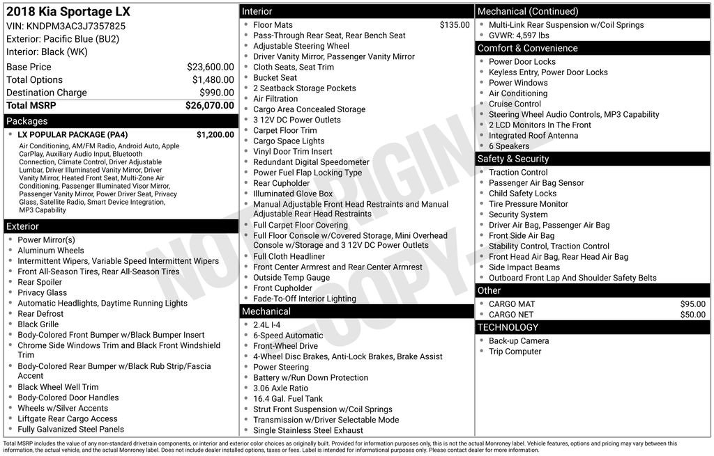 Used 2018 Kia Sportage LX w/ LX Popular Package image 8