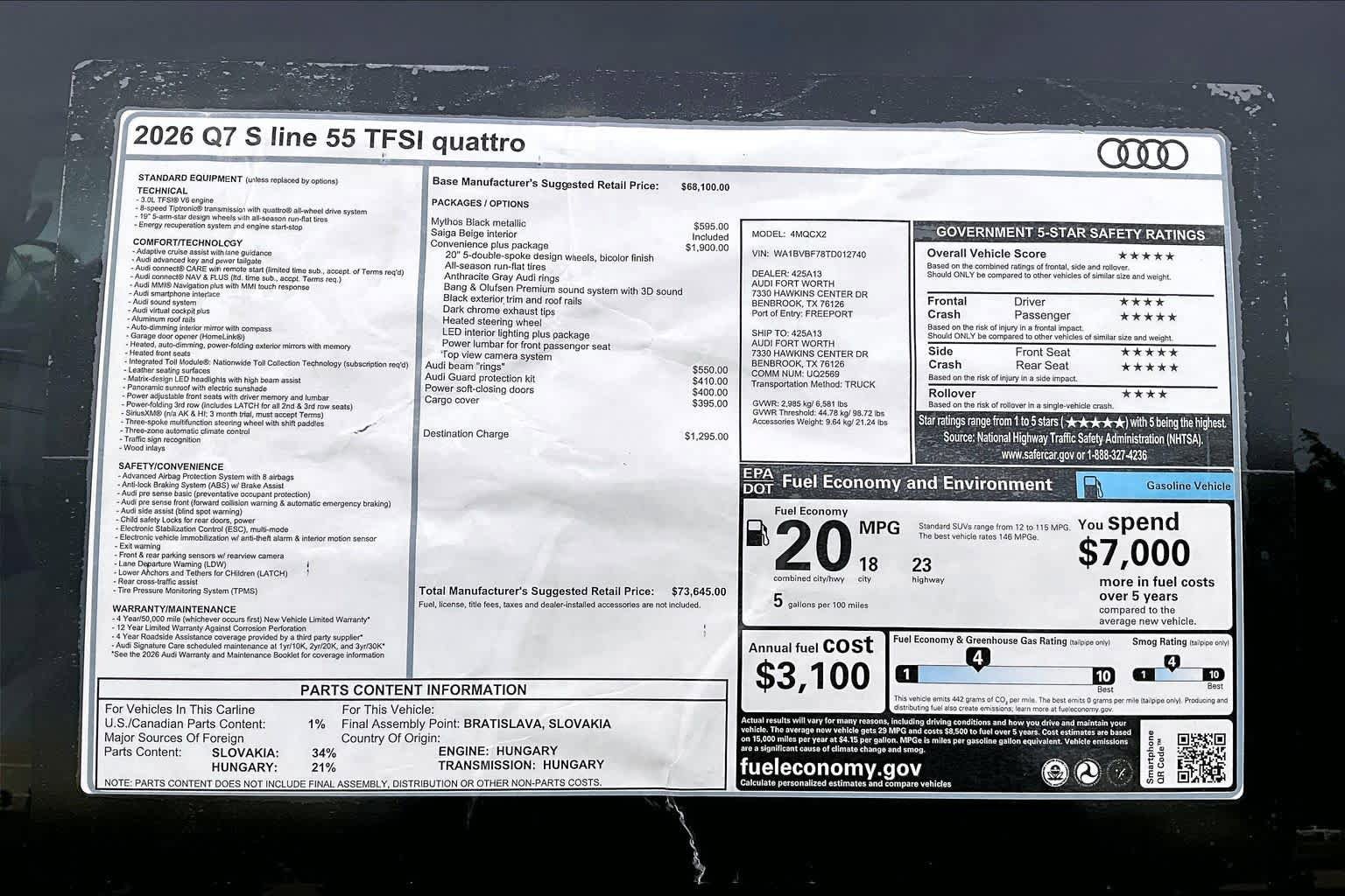 New 2026 Audi Q7 3.0T Premium AWD/4WD image 16