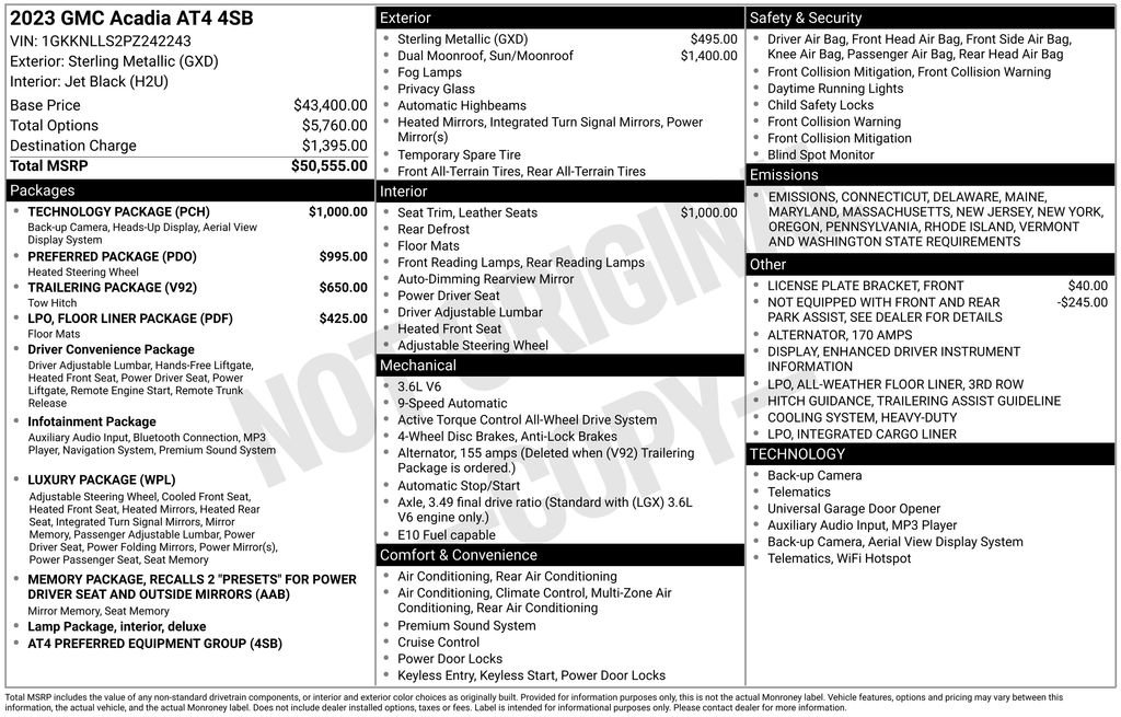 Used 2023 GMC Acadia AT4 w/ Technology Package image 6