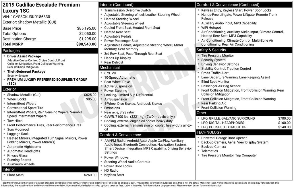 Used 2019 Cadillac Escalade Premium Luxury image 29