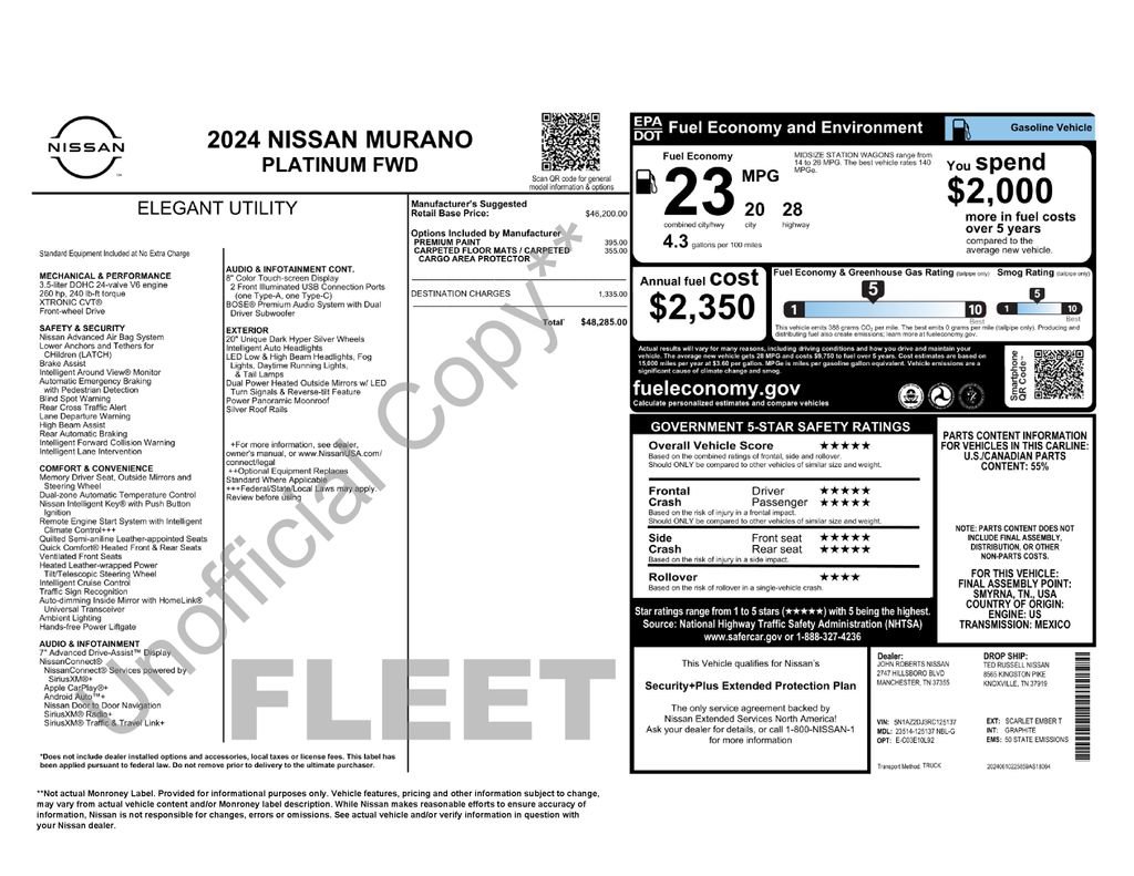 Used 2024 Nissan Murano Platinum image 55