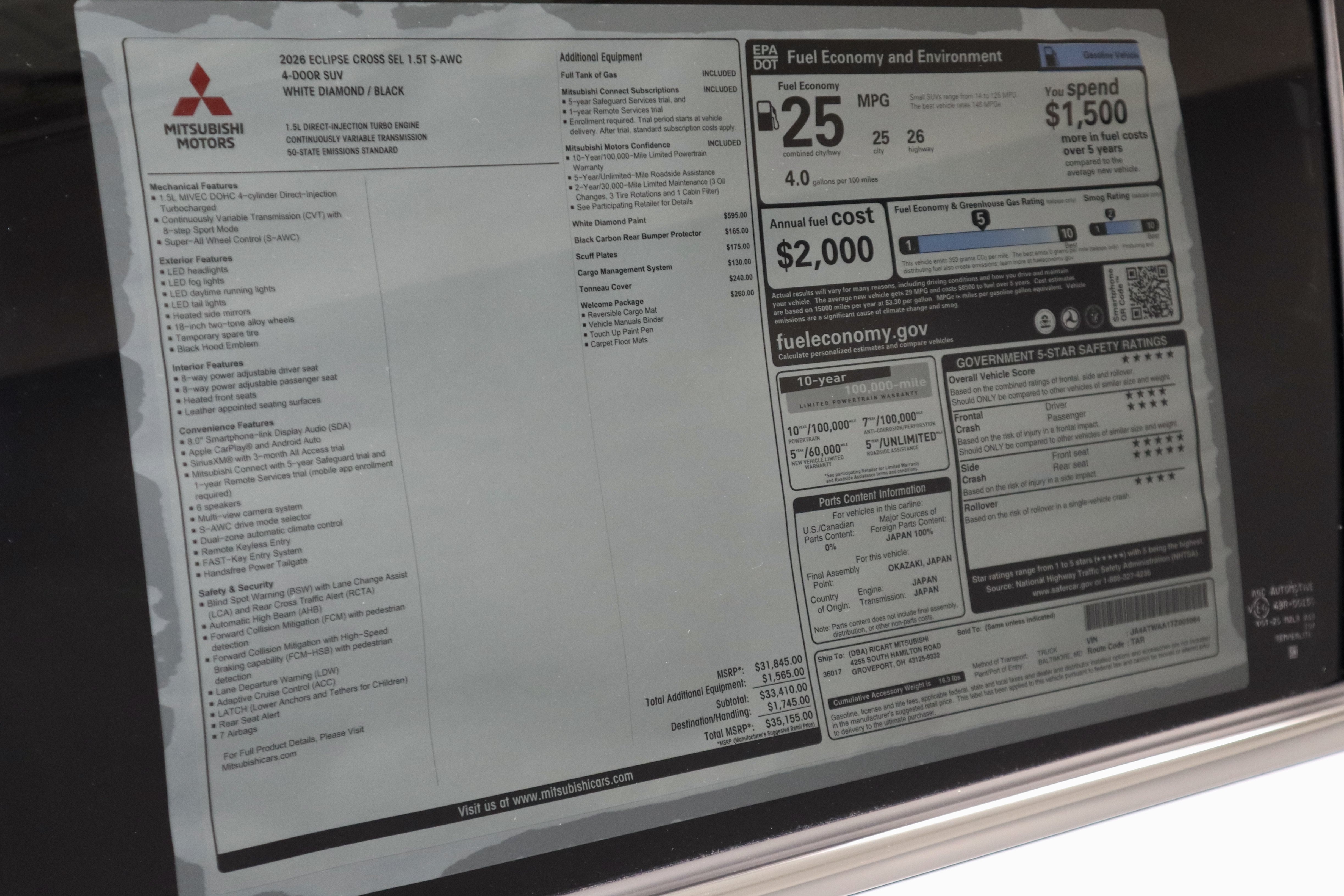 New 2026 Mitsubishi Eclipse Cross SEL AWD/4WD image 32