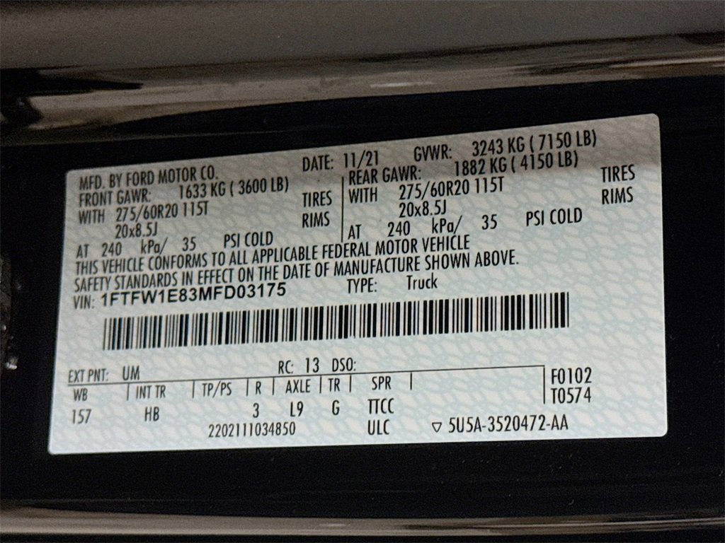 Used 2021 Ford F150 Lariat w/ Max Trailer Tow Package image 32